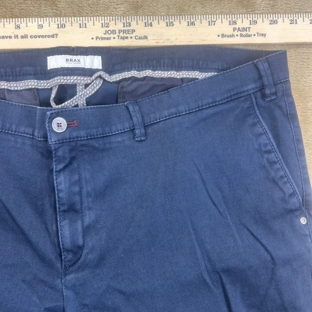 Brax Style Fabio In Mens Navy Blue‎ Cotton Lyocell Chino Pants Preppy Casual